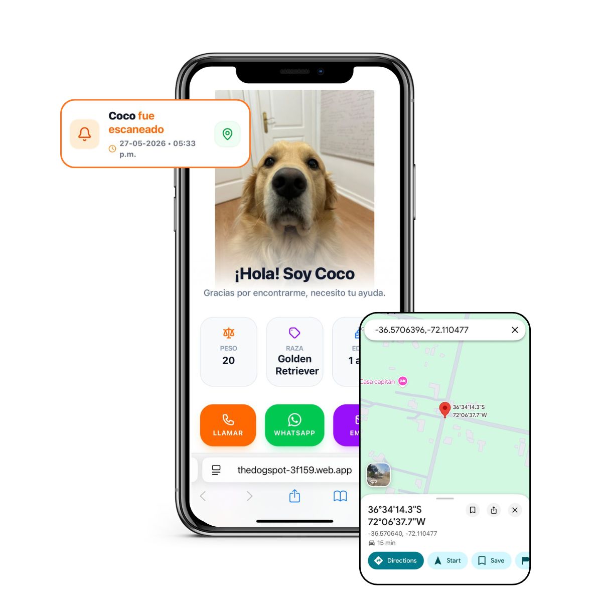 Notificación GPS mascota TDS