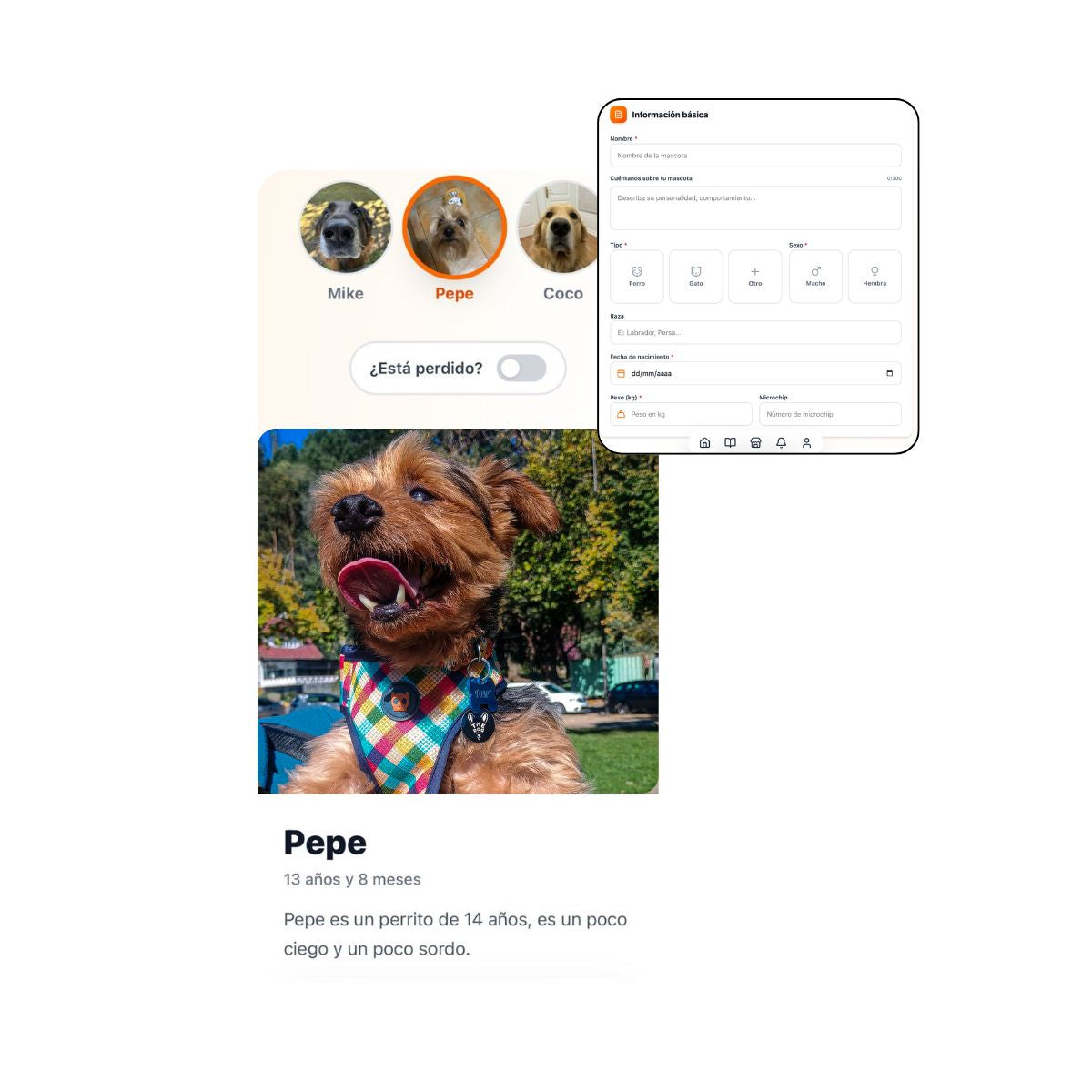 Gestionar perfil mascota desde app TDS